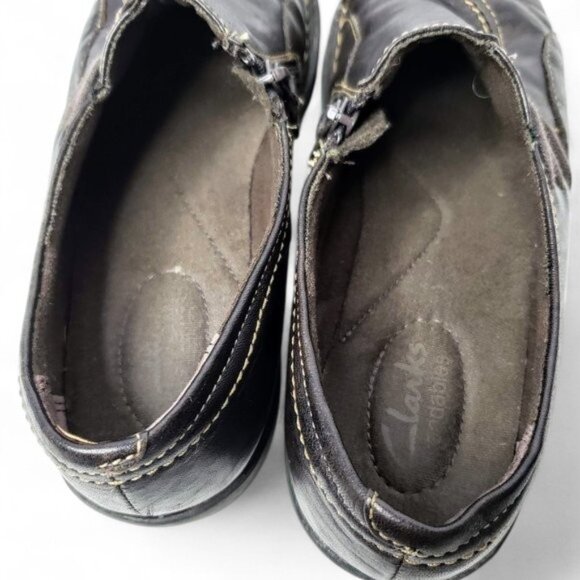 Clarks Bendables Slip On Loafers Women's Crinkle Leather Boho Lace Accents 6.5 - Picture 7 of 9